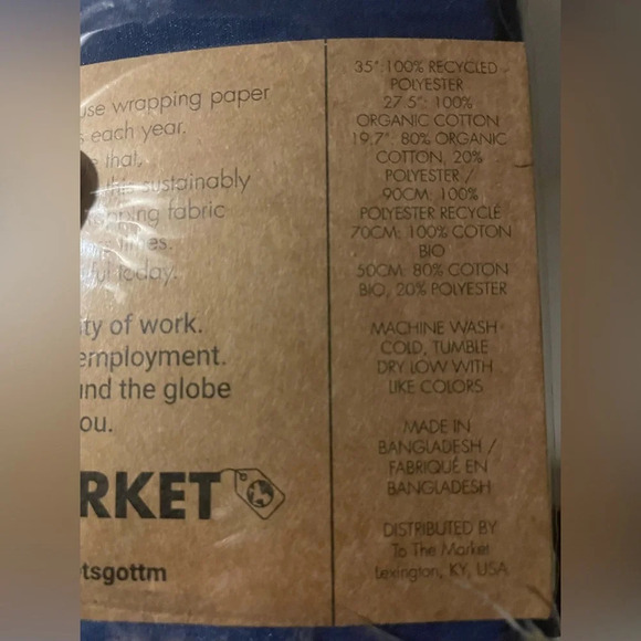 NWT To the Market Gift Wrapping Clothes Pink Navy Turquoise Sustainable Eco - Picture 6 of 8